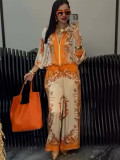 Floral Print Baseball Jersey & Drawstring Pants 2-Piece Set
