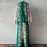 Floral Print Baseball Jersey & Drawstring Pants 2-Piece Set