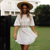 Backless Hollow-Out Tassel Dress