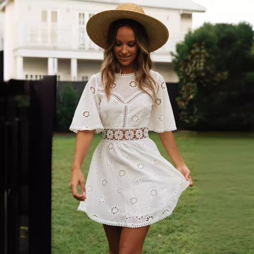Backless Hollow-Out Tassel Dress