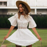 Backless Hollow-Out Tassel Dress