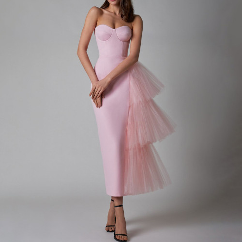 High-Stretch Ruched Mesh Bodycon Dress