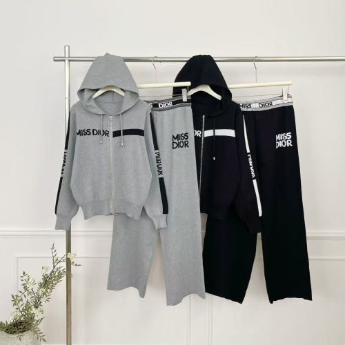 Casual Lettered Knit Hoodie and Wide-Leg Jogger Set