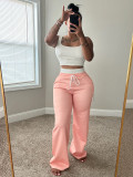 IHOOV Double-Waist High-Waisted Wide-Leg Pants Set