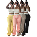 IHOOV Double-Waist High-Waisted Wide-Leg Pants Set
