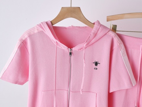 IHOOV Women's Short Sleeve Knit Hoodie Set