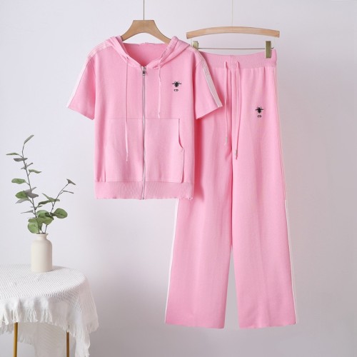 IHOOV Women's Short Sleeve Knit Hoodie Set
