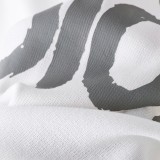 Color-Blocking Letter Print Knit Two-Piece Set with Wide-Leg Pants