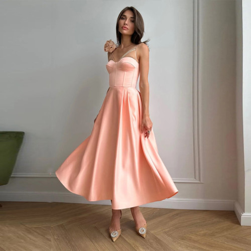 V neck Straps Maxi Dress shirt for women