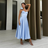 V neck Straps Maxi Dress shirt for women