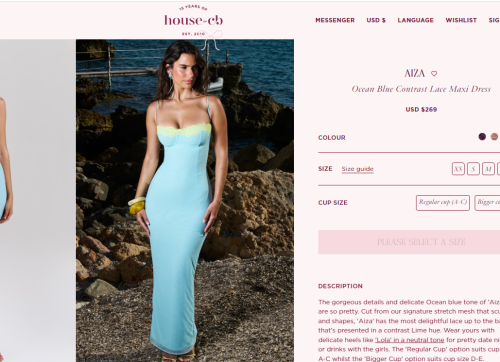 IHOOV Summer Ocean Blue Contrast Lace Maxi Dress for women