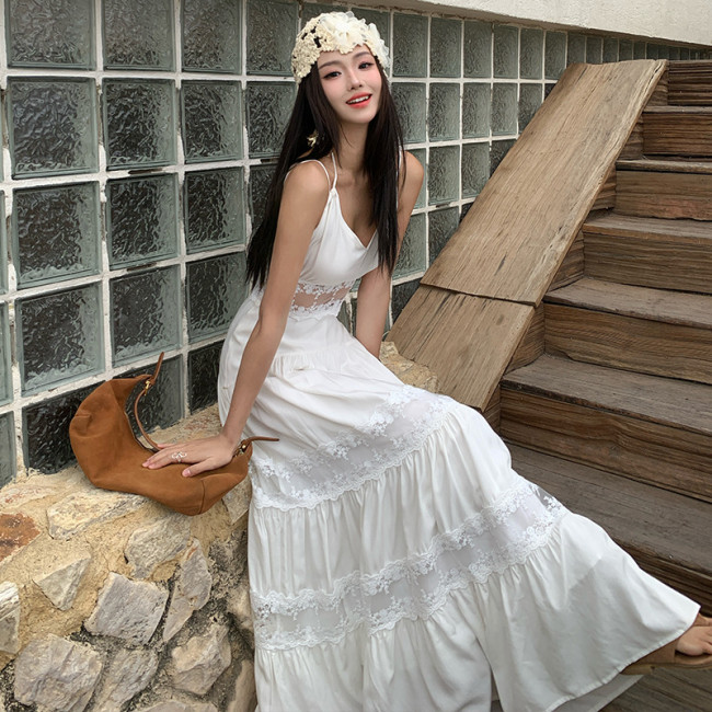 Lace Patchwork Camisole Dress for Women