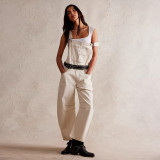 Relaxed Fit Loose Straight Leg Denim Overalls for Workwear
