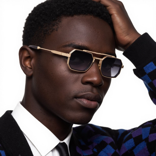 Ihoov Men's Retro Double Bridge Square Eyewear