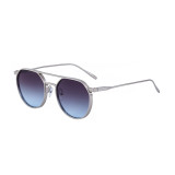Ihoov Men's Elliptical Metal Double-Bar Aviator Sunglasses