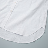 Women's Fashion Casual Solid Color Loose Cotton Shirt