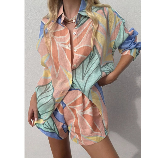 Relaxed Linen Long Sleeve Shirt & Pants Set