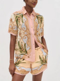Casual Linen Shirt & Shorts Set 