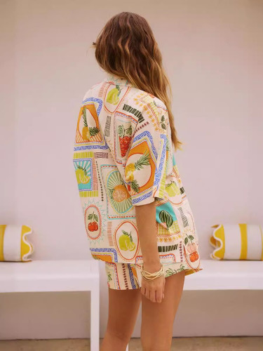 Trendy Floral Linen Shirt & Shorts Set