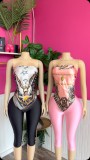 Floral Print Wrap Bust and Pants Set