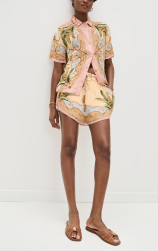 Casual Linen Shirt & Shorts Set