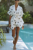 Polka Dot Linen Printed Shorts Set for Casual Summer