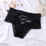 Women's Plus Size Cross-Strap Lace Hollow Out Seamless Panties