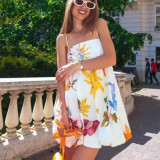 Floral Spaghetti Strap Mini Skirt