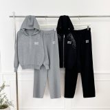 Trendy Hooded Letter Embroidered Knit Set