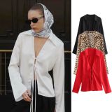 Luxurious Satin Tie-Front Blouse