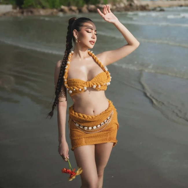Pearl Handwoven Halter Top and Skirt