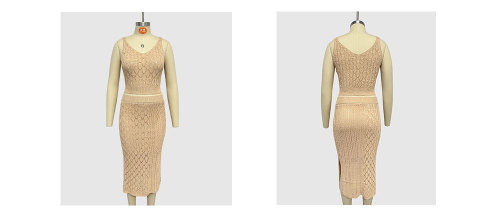 Two-Piece Crop Tank & Slit Maxi Dress Set