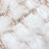 Feathered Rhinestone V-Neck Haute Couture Cocktail Dress