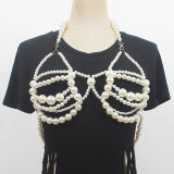 Pearl Body Jewelry bralet Wear Bra Beaded Pearls Top