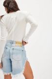 Women's Tassel Ripped Denim Knee-Length Shorts