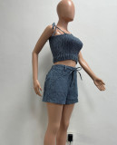 Strapless Crop Top + Slim-Fit Stretch Jeans