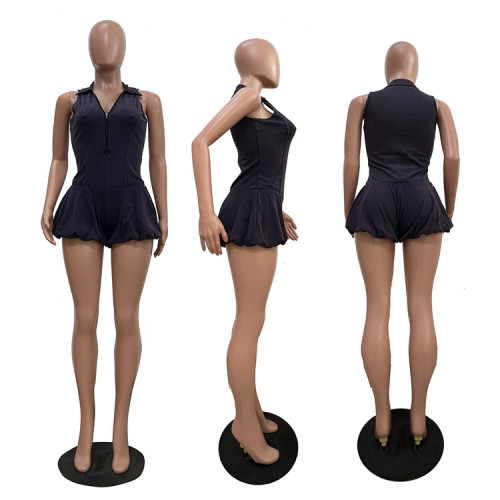 Women Casual Washed Sleeveless Romper