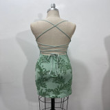 Sexy Spaghetti Strap Backless mini Evening Gown