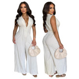 Minimalist Linen Sleeveless Jumpsuit