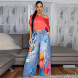 Floral Print Wide-Leg Palazzo Pants