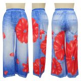 Floral Print Wide-Leg Palazzo Pants