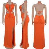 Chic Knit Halter Backless Bodycon Dress