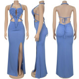 Chic Knit Halter Backless Bodycon Dress