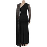 Rhinestone Mesh Bodycon Haute Couture Evening Dress
