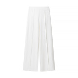 White High-Waisted Linen Blazer & Vest Ensemble