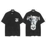 Vintage Washed Cotton Distressed T-Shirt