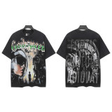 Vintage Skull Graphic Washed Cotton T-Shirt