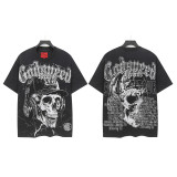 Vintage Skull Graphic Washed Cotton T-Shirt