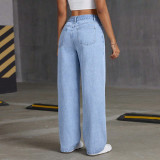 Luxury Rhinestone Butterfly Straight- Denim Jeans