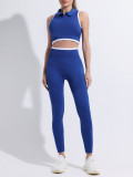 Zip-Up Sports Bra & Performance Leggings Color-Block Seamless Yoga Set